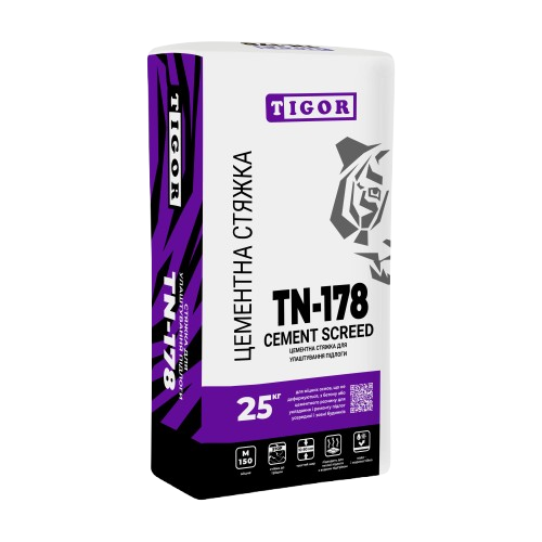 Цементна стяжка TIGOR TN-178 Cement Screed (25 кг)