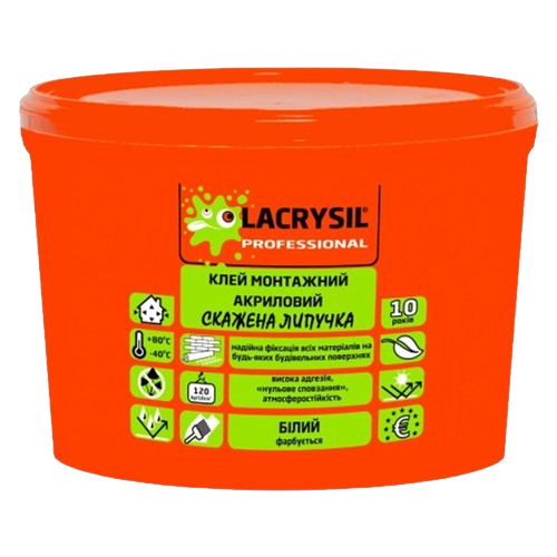 Клей монтажный универсальный акриловый Lacrysil "Сумашедшая липучка" (6 кг)