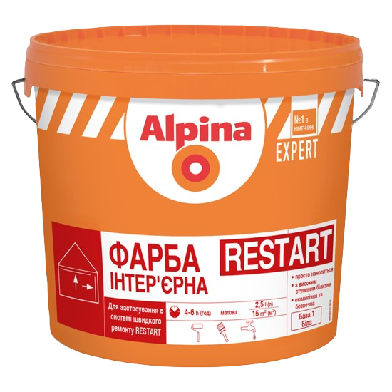 Краска акриловая интерьерная матовая Alpina Expert Restart (2,5 л) 