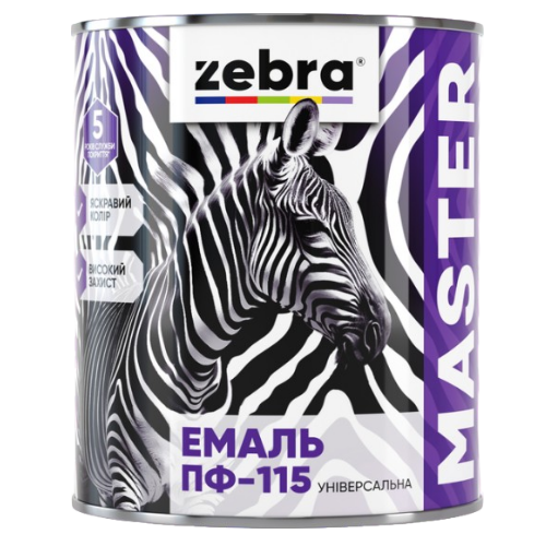 Емаль універсальна біла Zebra Master ПФ-115 1212 М12 (2,6 кг)