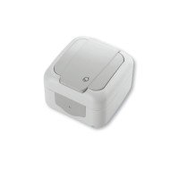 Розетка IP44 із захисною кришкою зовнішня (біла)