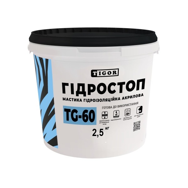 Мастика гідроізоляційна "Гідростоп" TIGOR ТG-60 (2,5кг)