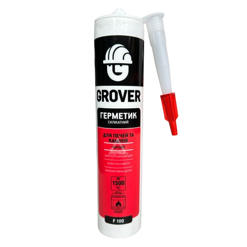 Герметик силикатный GROVER F100 для печей и каминов (300 мл)