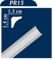 Плинтус потолочный Premium decor (РR15) 2,00 м (15x15)