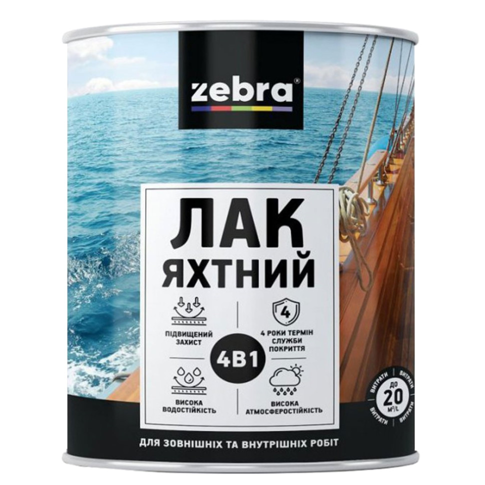 Лак яхтовий ZEBRA глянсовий (2.1 л)