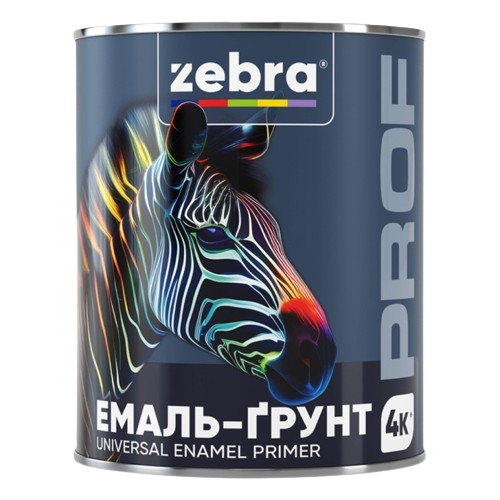 Эмаль-грунт универсальный Zebra Prof 087P красно-коричневый (2,5 кг) 