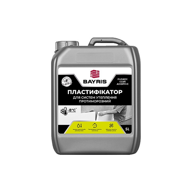 Пластификатор противоморозный Bayris для систем утепления до -8 °С (5 л)