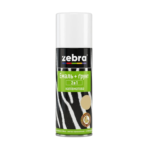 Грунт-емаль Zebra напівматова 2в1 бежева №14 (400 мл)