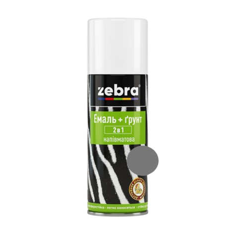 Грунт-емаль Zebra напівматова 2в1 срібляста №20 (400 мл)