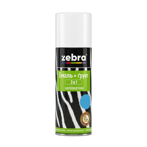 Грунт-емаль Zebra напівматова 2в1 блакитна №46 (400 мл)
