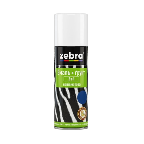 Грунт-емаль Zebra напівматова 2в1 синій №48 (400 мл)