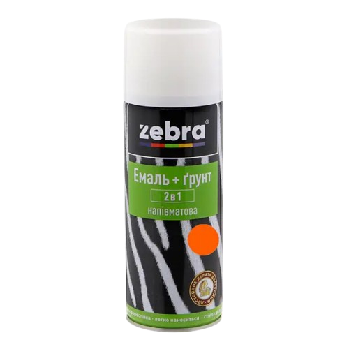 Грунт-емаль Zebra напівматова 2в1 помаранчевий №60 (400 мл)