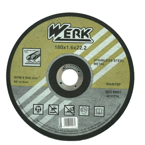 Отрезной круг по металлу Werk 180х1.6х22.2 мм