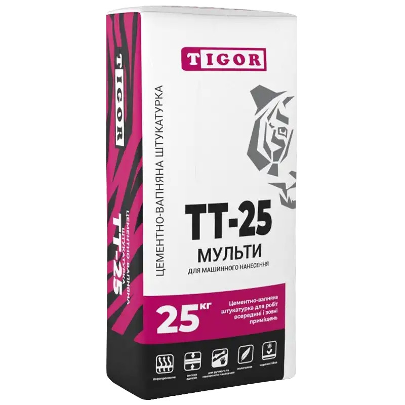 Цементно-известковая штукатурка ТТ-25 TIGOR Мульти (25 кг)