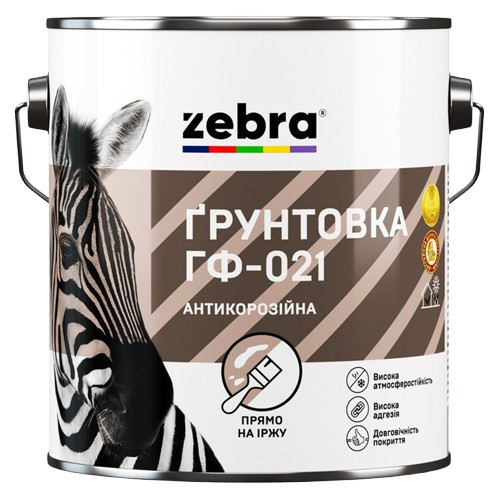Грунт-эмаль Zebra ГФ-021 белая матовая №11 (2,8 кг)