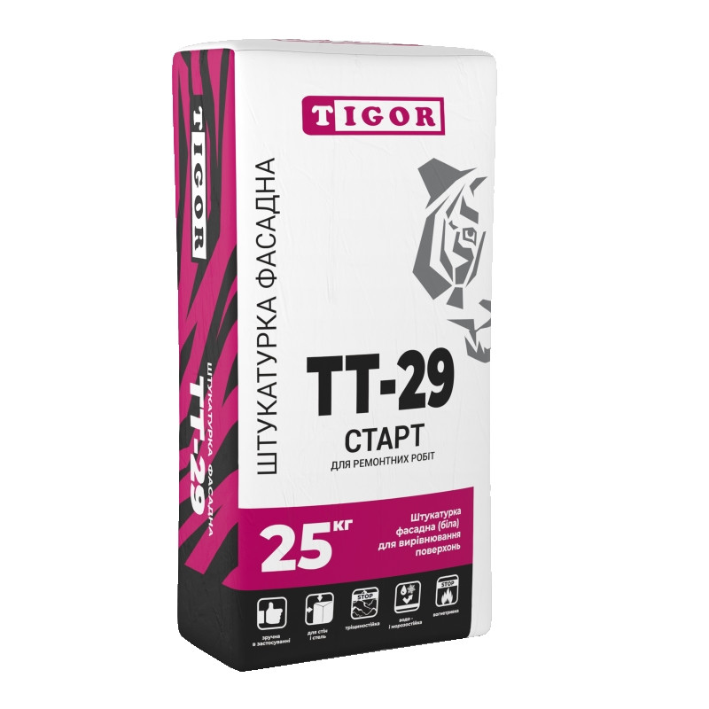 Штукатурка стартова фасадна TIGOR TT-29 біла (25 кг)