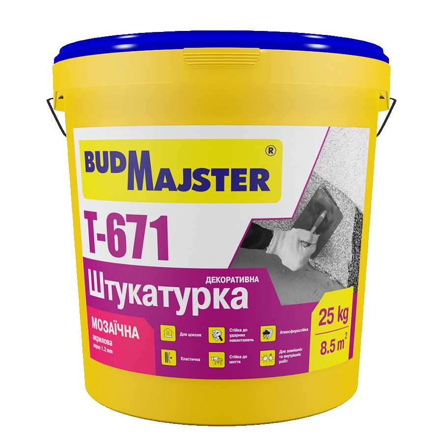 Штукатурка декоративна акрилова Будмайстер Т-671 "Мозаїчна" 1.2 мм (25 кг)