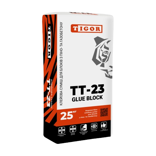 Цементна суміш для кладки стін TIGOR ТТ-23 GLUE BLOCK (25 кг)