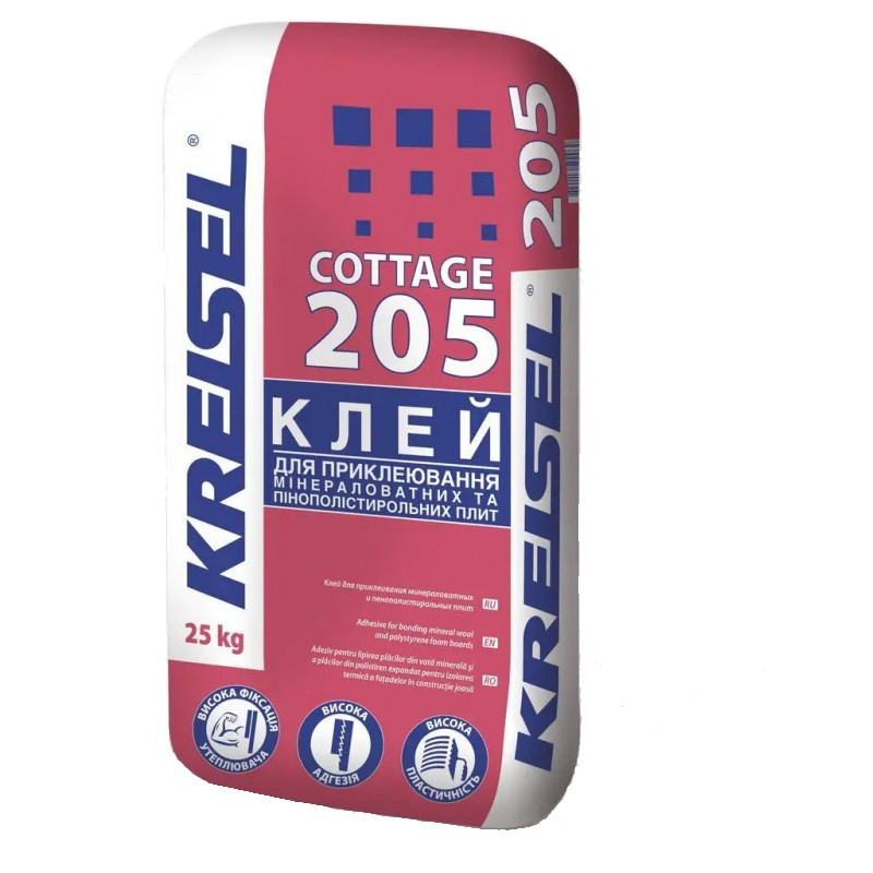 Клей для мінераловатних та пінополістирольних плит Kreisel 205 (25 кг)