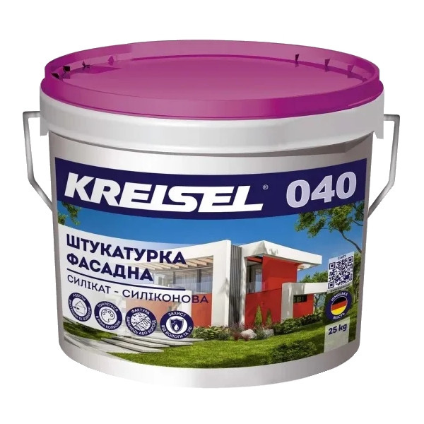 Штукатурка силікат-силіконова Kreisel 040 Sisitynk "Короїд" 2мм (25кг)