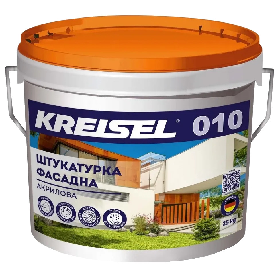 Штукатурка белая фасадная акриловая Kreisel AKRYTYNK "Барашек" 1.5 мм, База А (25 кг)