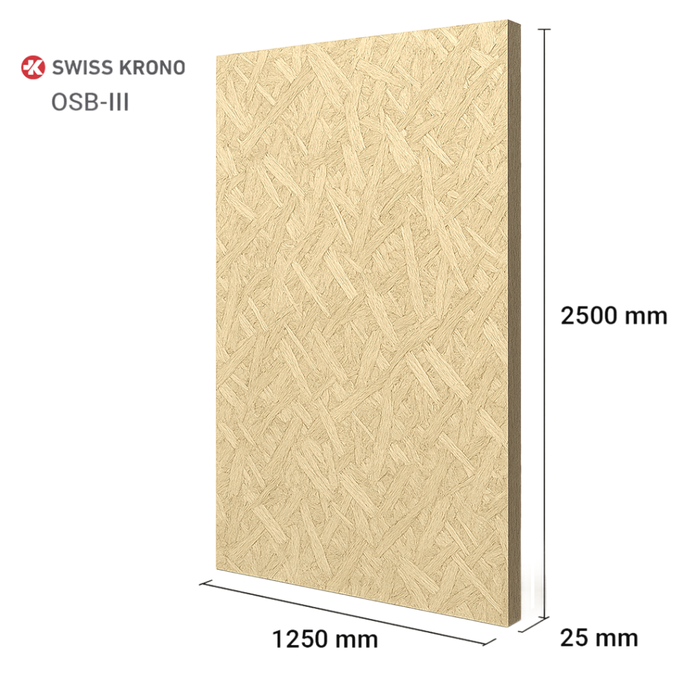 Плита ОСБ (OSB-3) влагостойкий SWISSKRONО 2500x1250x25 мм