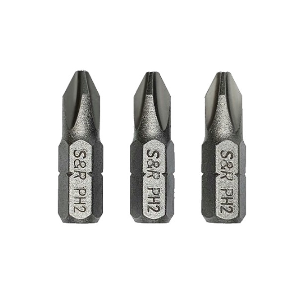 Біта S&R PH2x25мм, сталь S2 (3шт)