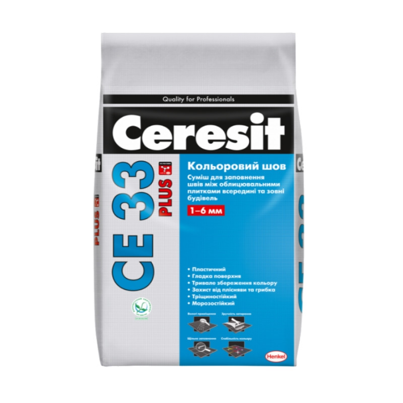 Затирка для швів Ceresit CE 33 Plus 180 світло-блакитний (2кг)