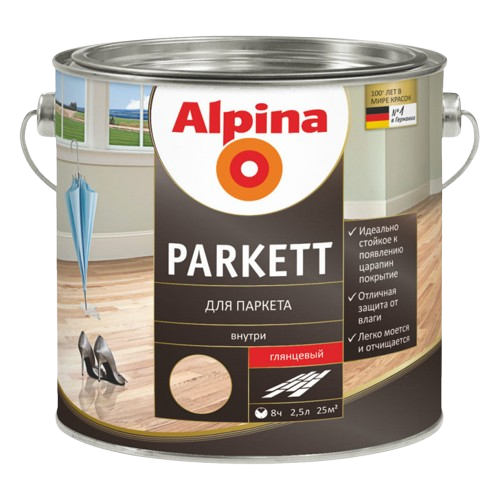 Лак алкідний інтер'єрний шовковисто-матовий Alpina Parkett (2,5 л)