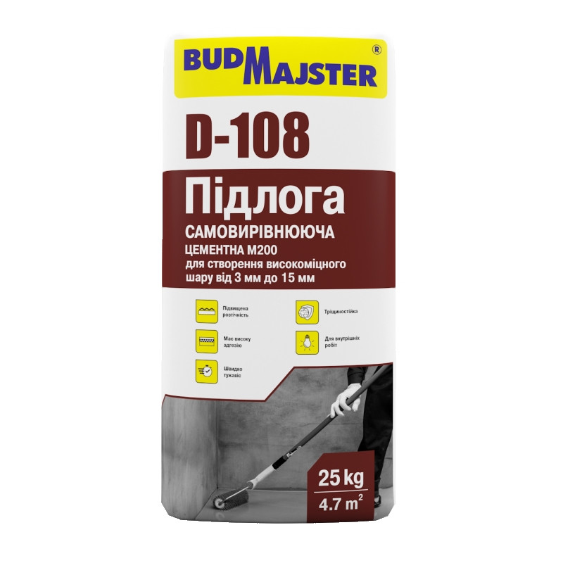 Самовыравнивающаяся смесь для пола Будмайстер D-108 (25 кг)