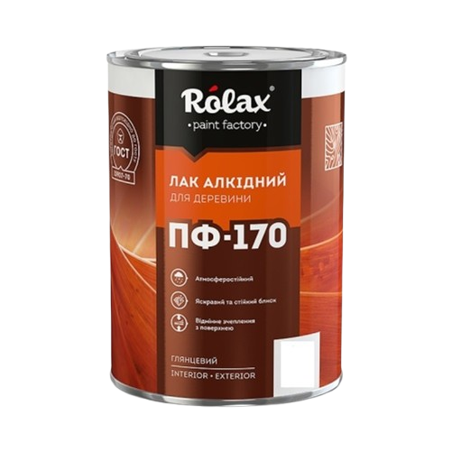 Лак алкідний Rolax ПФ-170 для дерева (2,5 л)