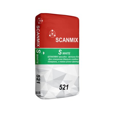 Фасадна фінішна шпаклівка Scanmix S White 521 (20 кг)