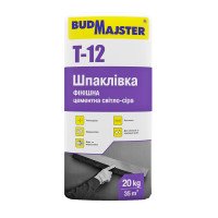 Шпаклівка фінішна цементна Будмайстер Т-12 світло-сіра (25 кг)