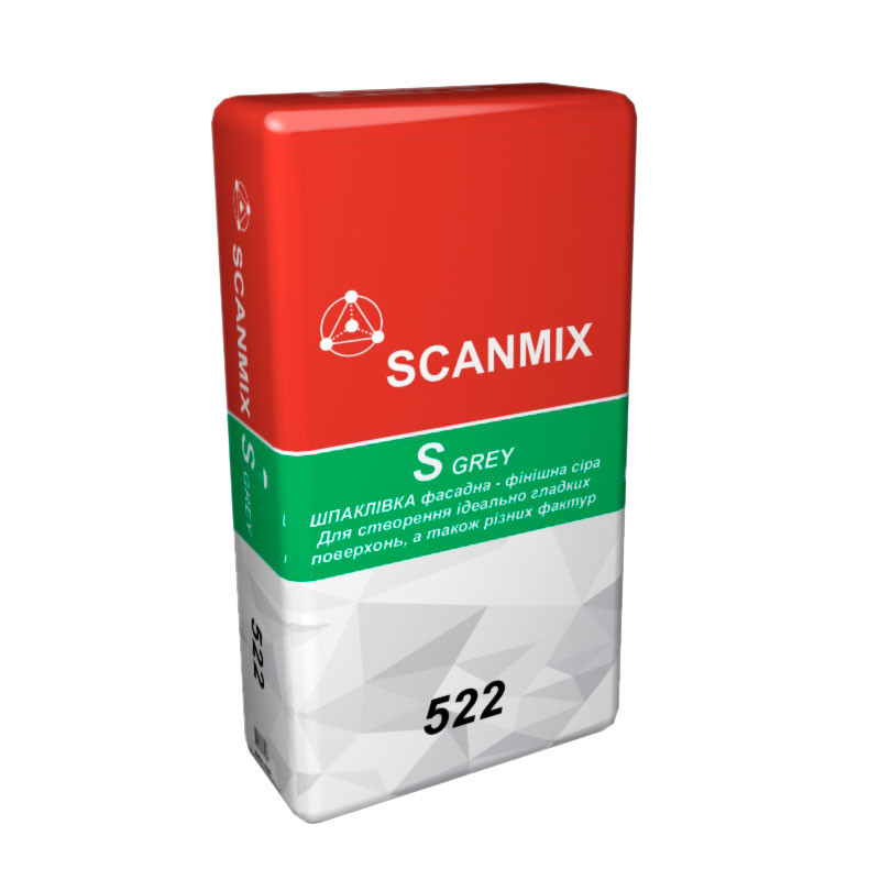 Фасадна фінішна шпаклівка Scanmix S Grey 522 (20 кг)