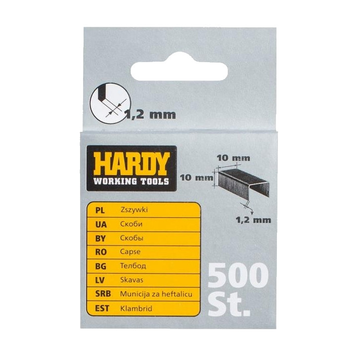 Скоби HARDY 10x10мм (500шт)